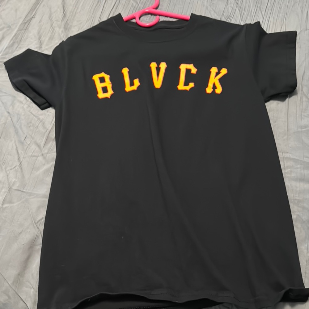 Kids Black T-Shirt with Orange Lettering